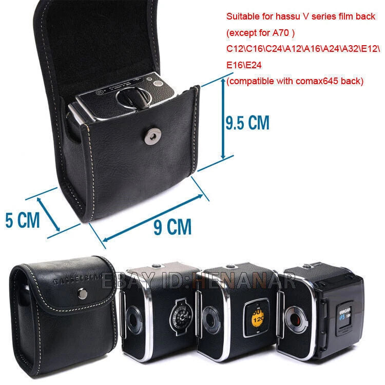 Leather Camera case Protector Bag For Hasselblad Film Back Waist Bag 9*9.5*5cm 07FC0E-D4 - KOEEK