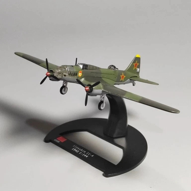 1:144WWII IL-4Bomber Alloy Model Simulation Military CollectionMiniatureOrnament 07FC0E-D4 - KOEEK