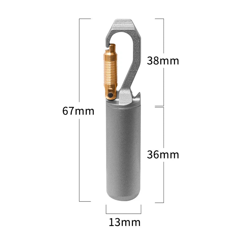 EDC Titanium Keychain Waterproof Storage Pill Case Bottle Opener Outdoor EDC Box 07FC0E-D4 - KOEEK