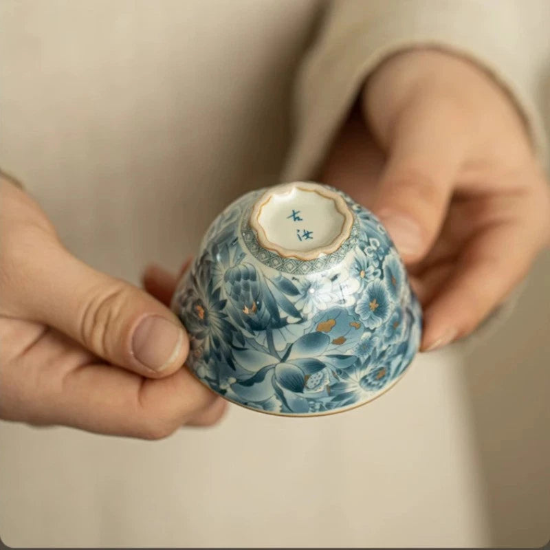 60ml Blue White Porcelain Wanhua Cup Kungfu Tea Tasting Cup Teaware Master's Cup 07FC0E-D4 - KOEEK