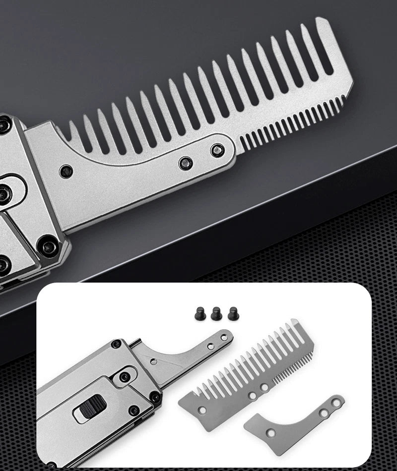 Titanium Alloy Pocket Folded Health Comb Combing Hair Outdoor EDC Multi Tools 07FC0E-D4 - KOEEK