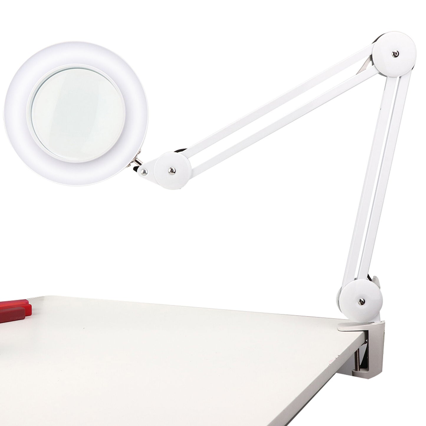 new Clip On Magnifier Lamp Tattoo USB 5X Magnifying Ring Lamp(White ) HGF koeek - KOEEK