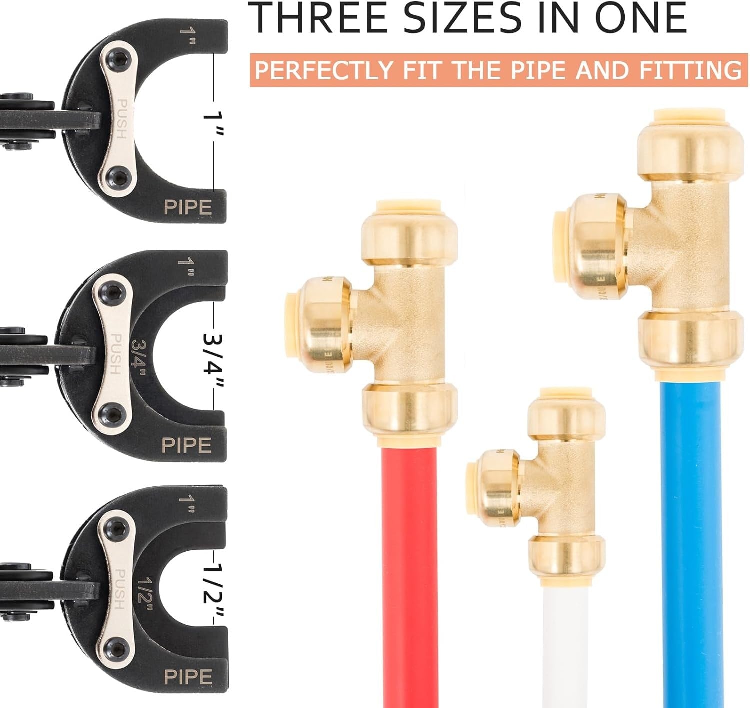 new Push to Connect Removal Tool Disconnect 1/2”, 3/4”, 1”, Orange and Black