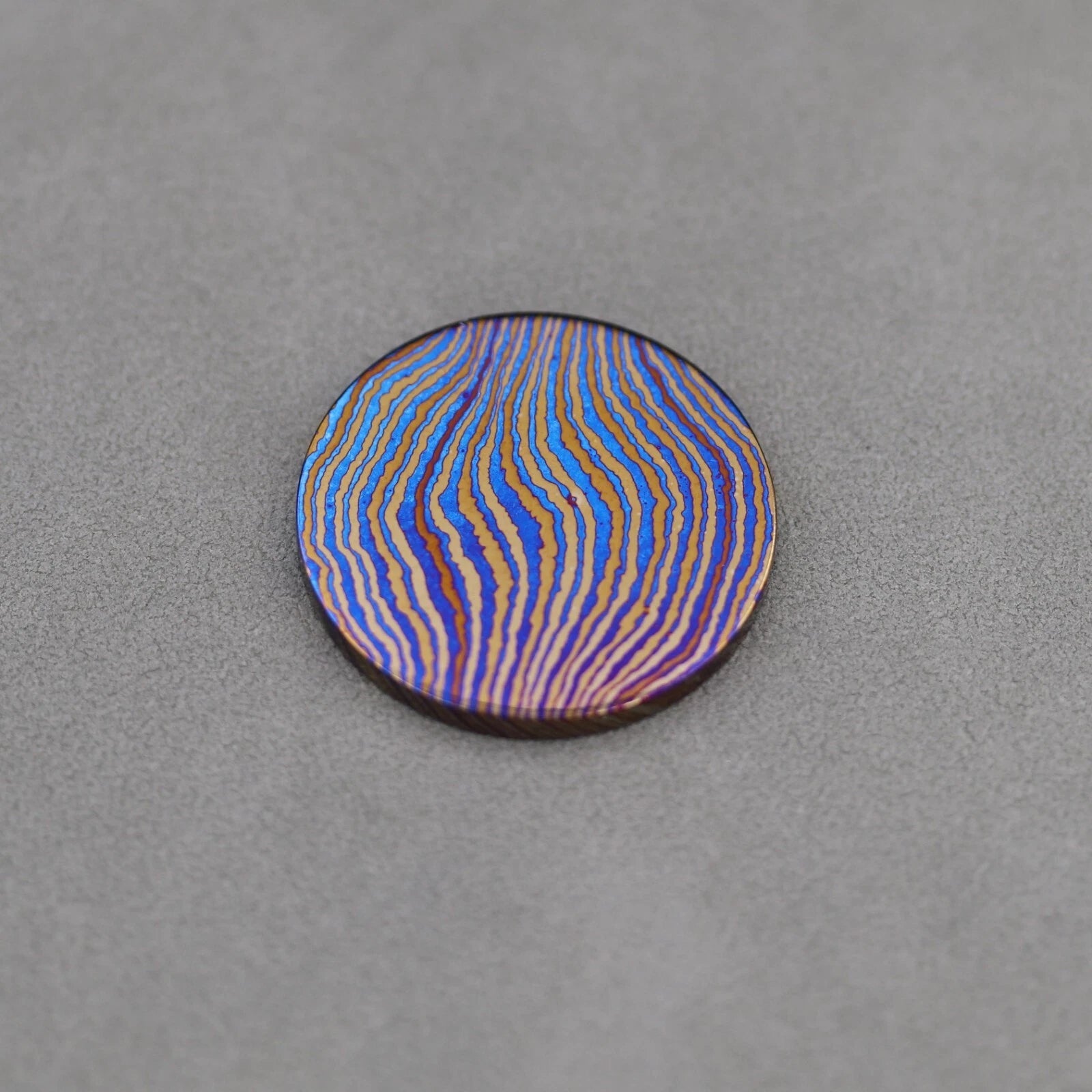 Titanium-Damuscus Timascus Worry Coin OD26-30mm * T1mm - Mokuti 07FC0E-D4 - KOEEK