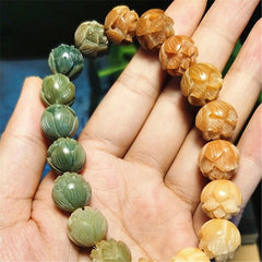Bodhi Tibetan Buddhist Bracelet Prayer Beads Carve Lotus Bracelet Jewelry 07FC0E-D4 - KOEEK