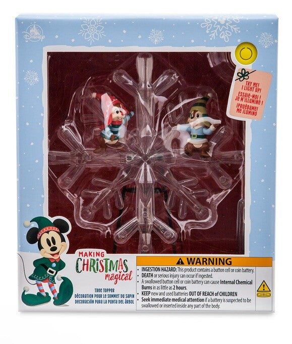 2024 Disney Chipmunks Chip 'n Dale Light-Up Holiday Christmas Tree Topper NIB DISNEY - KOEEK