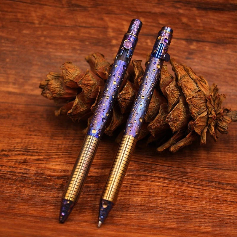 Titanium Practical Ballpoint Pen Signature Pen EDC Pocket Office Metal Pen 07FC0E-D4 - KOEEK