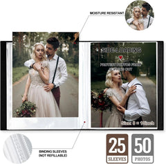 Wedding Photo Album 8x10, Each Pack holds 50 Pictures Slip in Pockets (White) 07FC0E-D4 - KOEEK