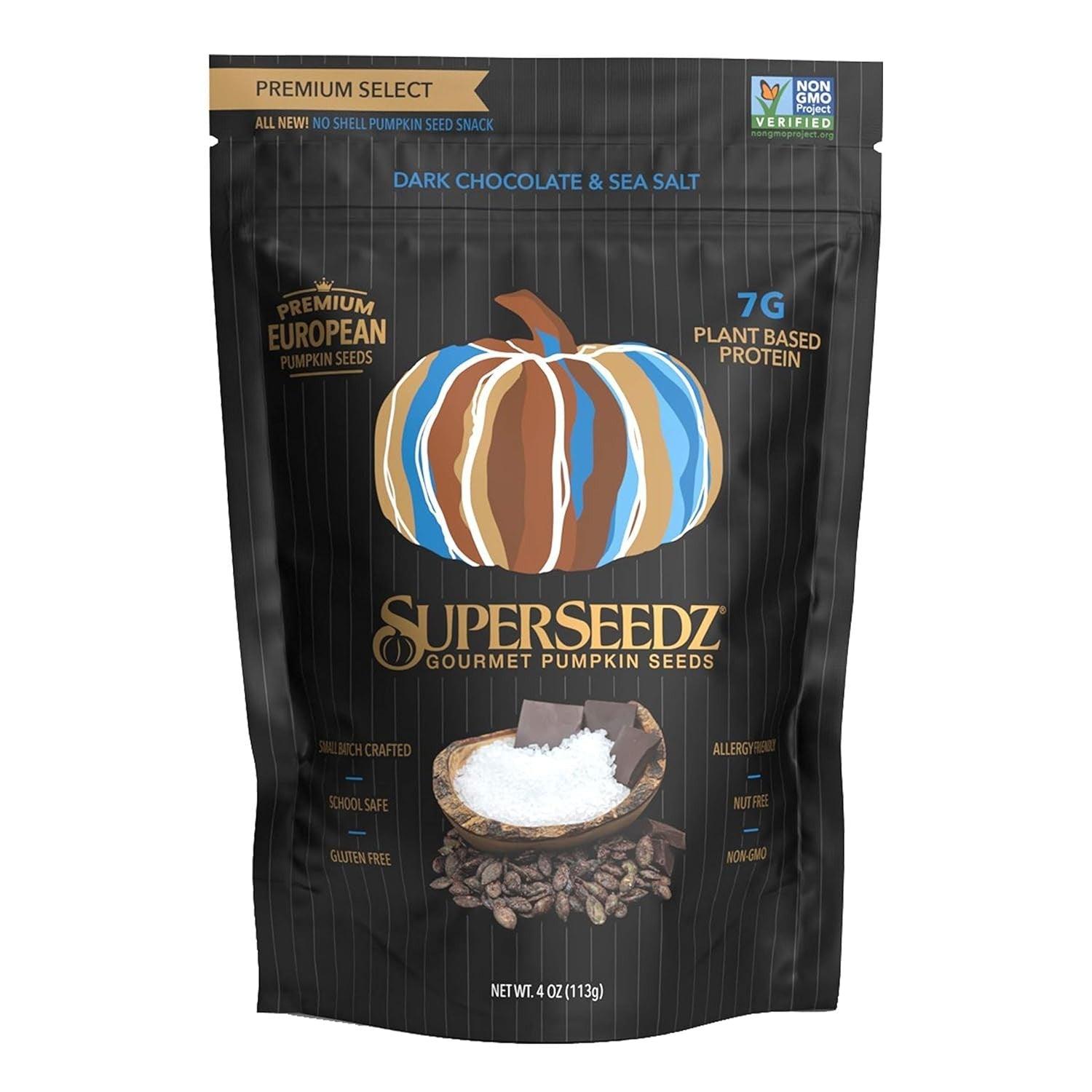 new SuperSeedz Dry Roasted Pumpkin Seeds - Dark Chocolate & Sea Salt Pepitas,... SUPERSEEDZ - KOEEK