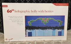 Vtg NWT Noma Christmas Expressions 60" Holographic Holly w/ Berries Lights NOS NOMA - KOEEK