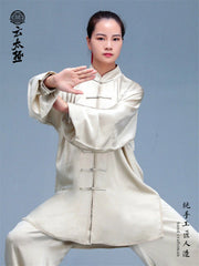 Kung Fu Tai Chi Mulberry Silk Uniform Martial Arts Wushu High-end Handmade Taiji 07FC0E-D4 - KOEEK