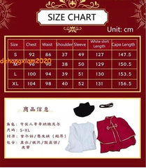 Identity V Cosplay Costume Long Red Cape Game Handmade Halloween Party Outfits 07FC0E-D4 - KOEEK