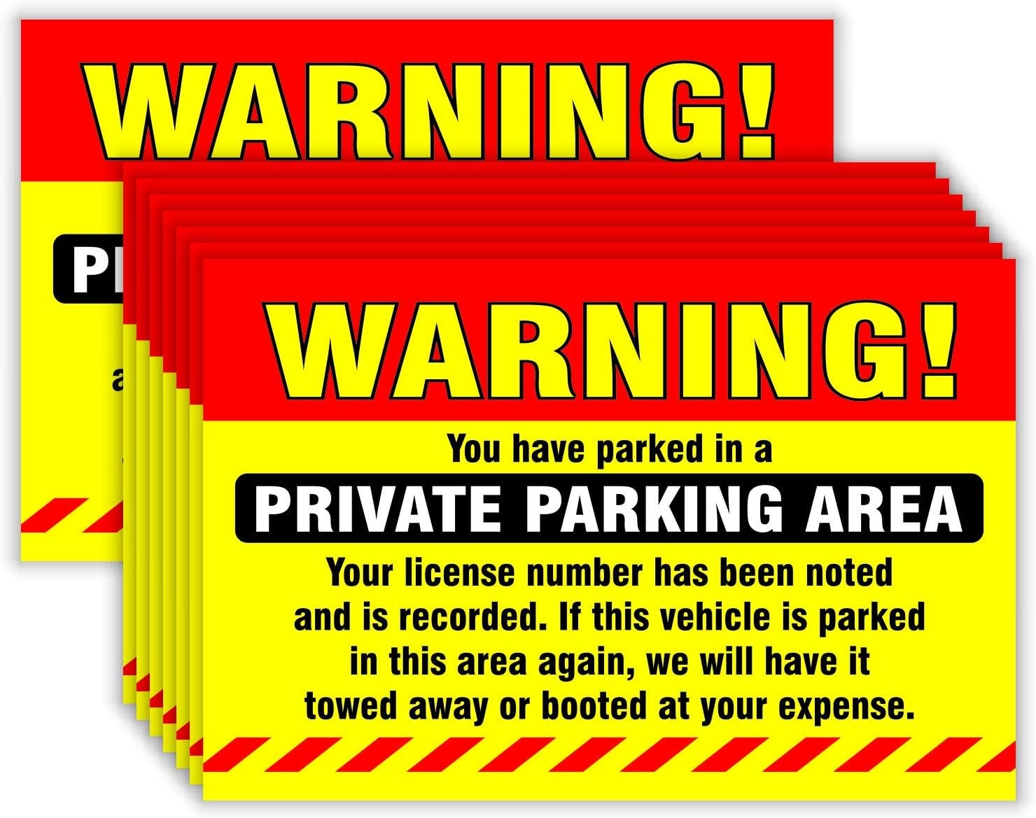 new Private Parking Stickers (Pack of 50) 6” x 9” Inch - Self Adhesive, Yellow 07FC0E-D4 - KOEEK