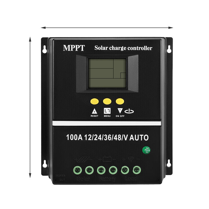 ny 2 USB 100A MPPT Solar Charge Controller 12/24/36/48V for solcellepanelsett