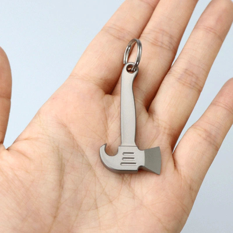 Mini Titanium Alloy Pendant Pry Bar Crowbar Bottle Opener Necklace EDC Keychain 07FC0E-D4 - KOEEK