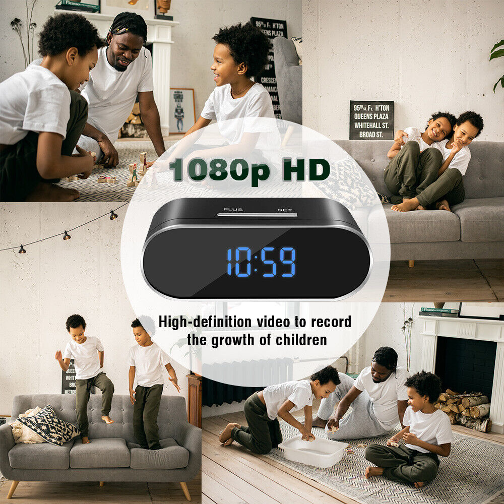 ny HD 1080P Spy Kamera WiFi Skjult trådløs Night Vision Sikkerhed Nanny Cam Alarm