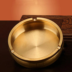 Portable Brass Round Ashtray Container Home Living Room Office EDC Ornaments 07FC0E-D4 - KOEEK