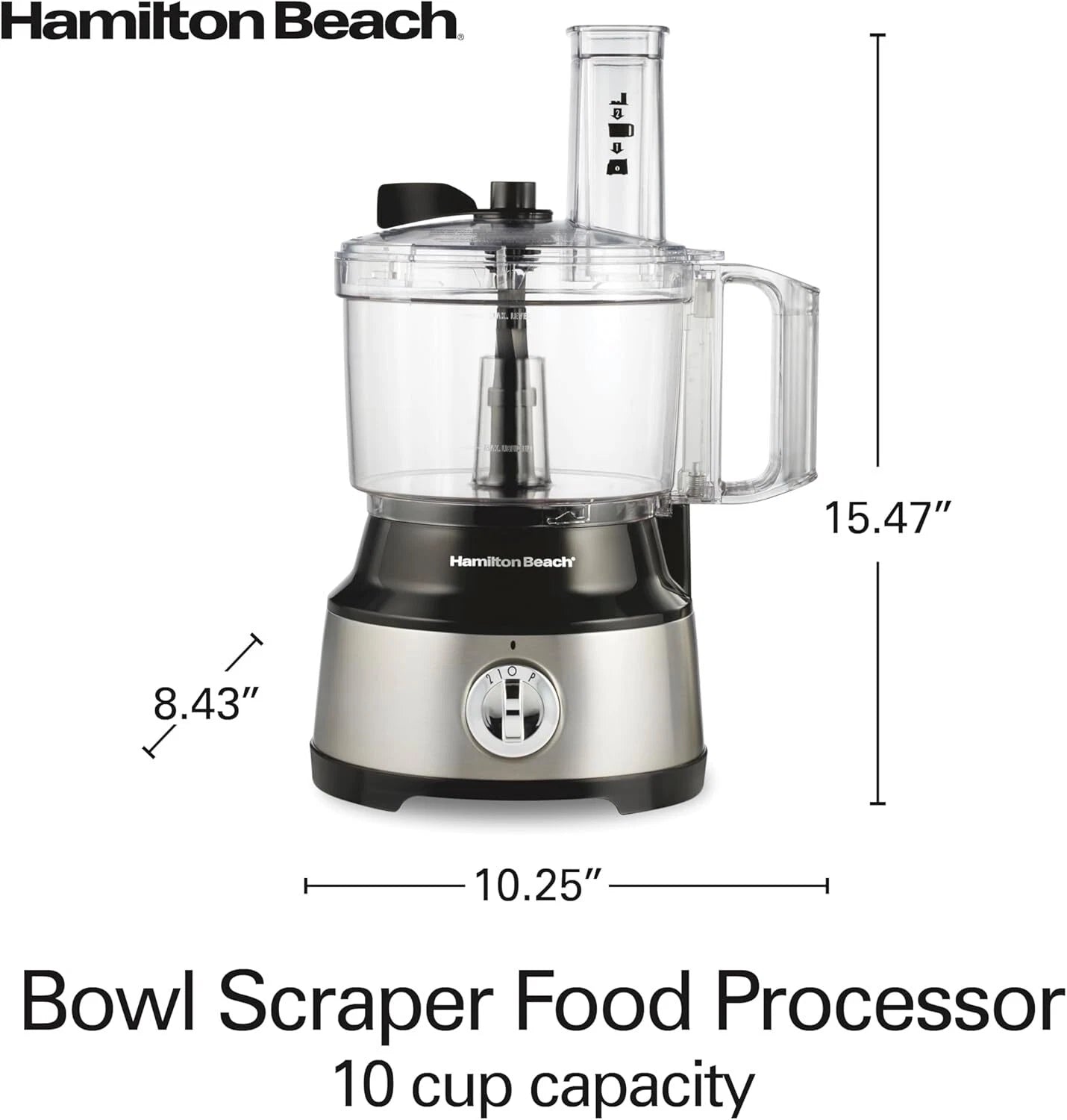 Food Processor and Vegetable Chopper, 10 Cup Capacity + Easy Clean Bowl Scraper 07FC0E-D4 - KOEEK