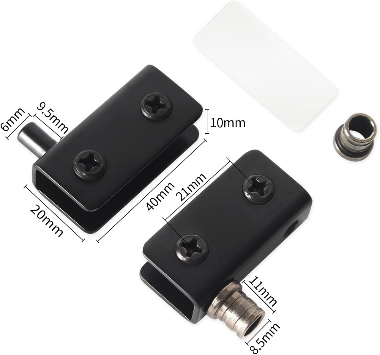 new TamBee Glass Door Pivot Hinge 4 PCS for 5-8mm Black Shower Hinges TAMBEE - KOEEK