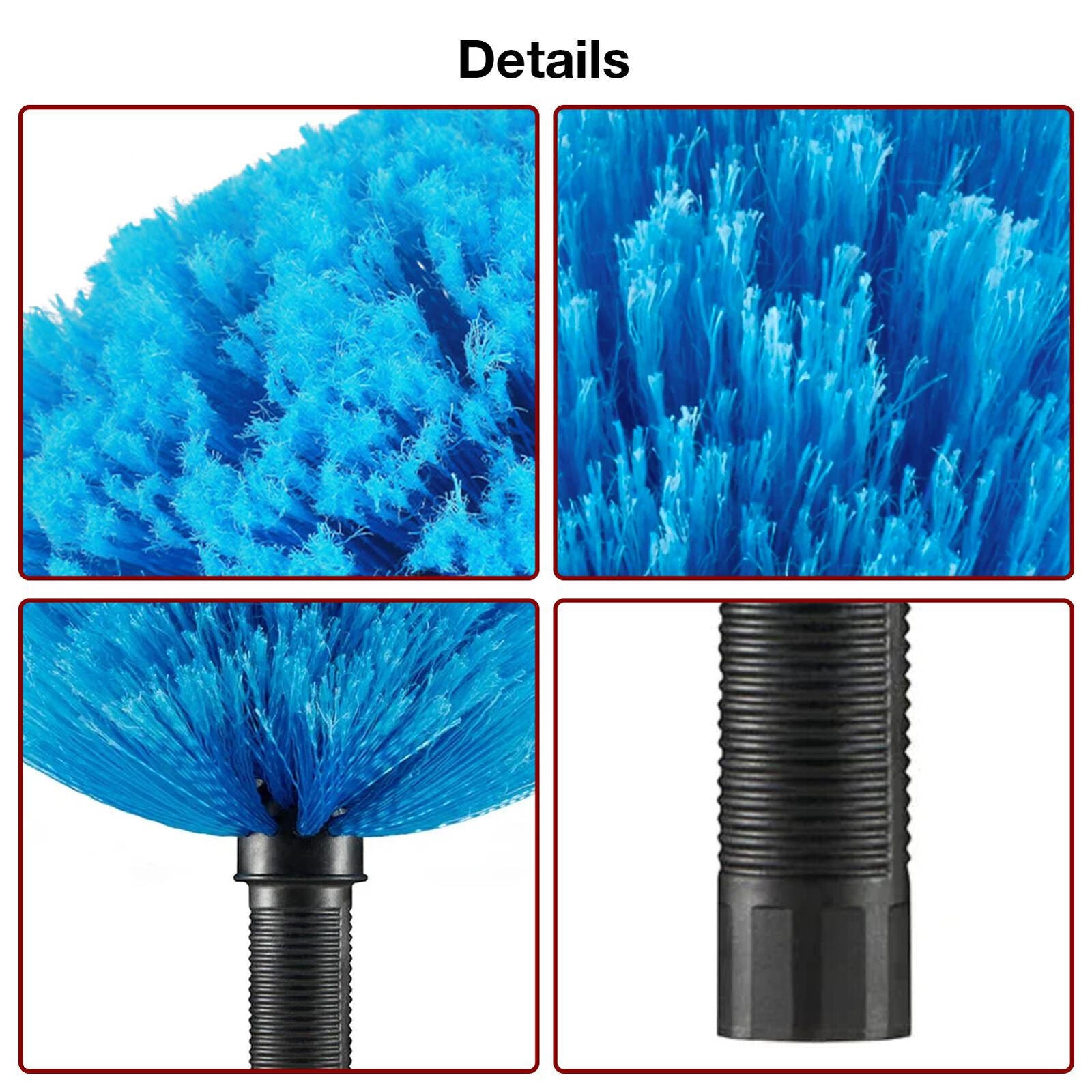 new Cobweb Duster Pole Medium Stiff Bristles Cobweb Duster Head Replacement koeek - KOEEK