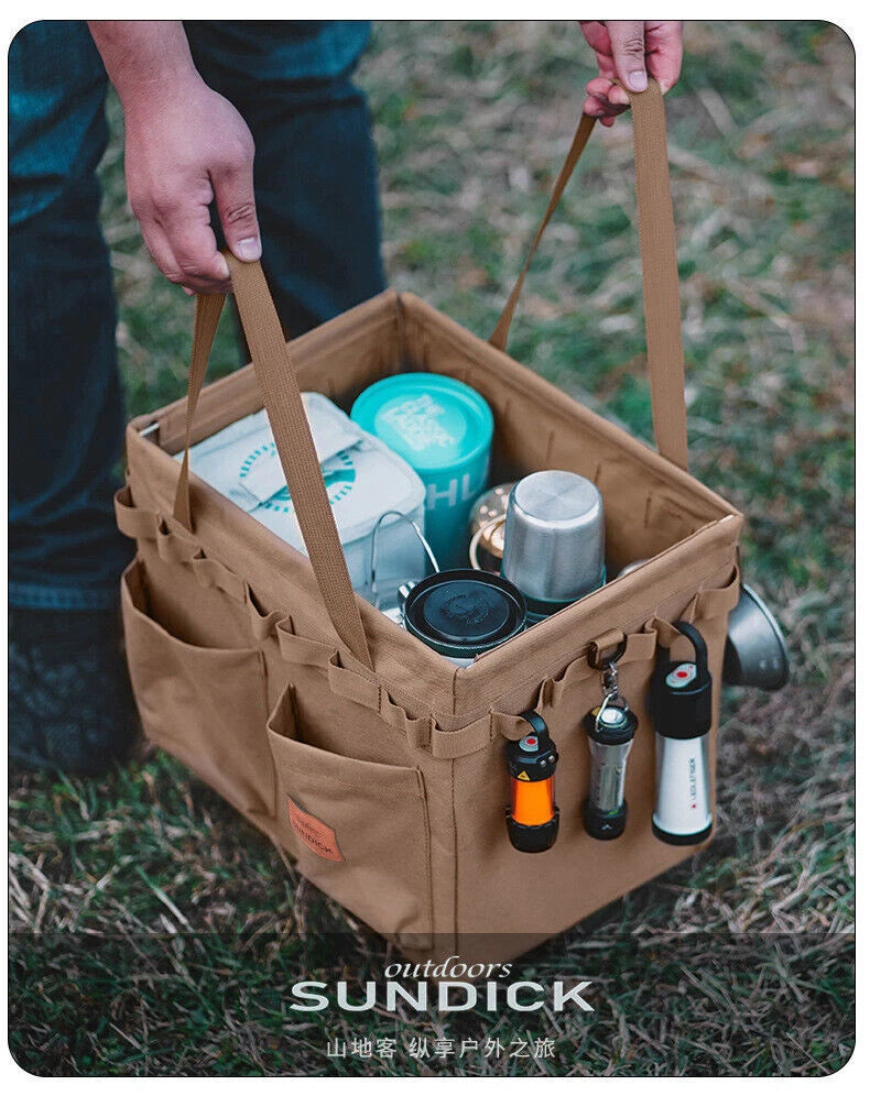 Outdoor Folding Storage Open Box Camping Storage Tool Bag Handbag Firewood Bag 07FC0E-D4 - KOEEK