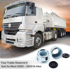 new Trailer Bearing Dust Cap Wheel - 1.98" Grease Kit, silver blue 07FC0E-D4 - KOEEK