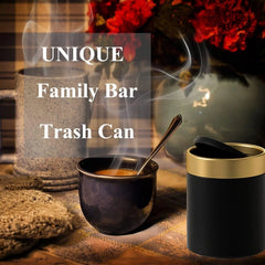 Mini Trash Can with Lid, Metal Small Tiny Mini Trash Bin Can, Mini Countertop 07FC0E-D4 - KOEEK