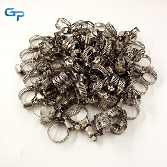 100 Pcs 1/2"-3/4" Adjustable High Quality Drive Hose Clamps Fuel Line Worm Clamp