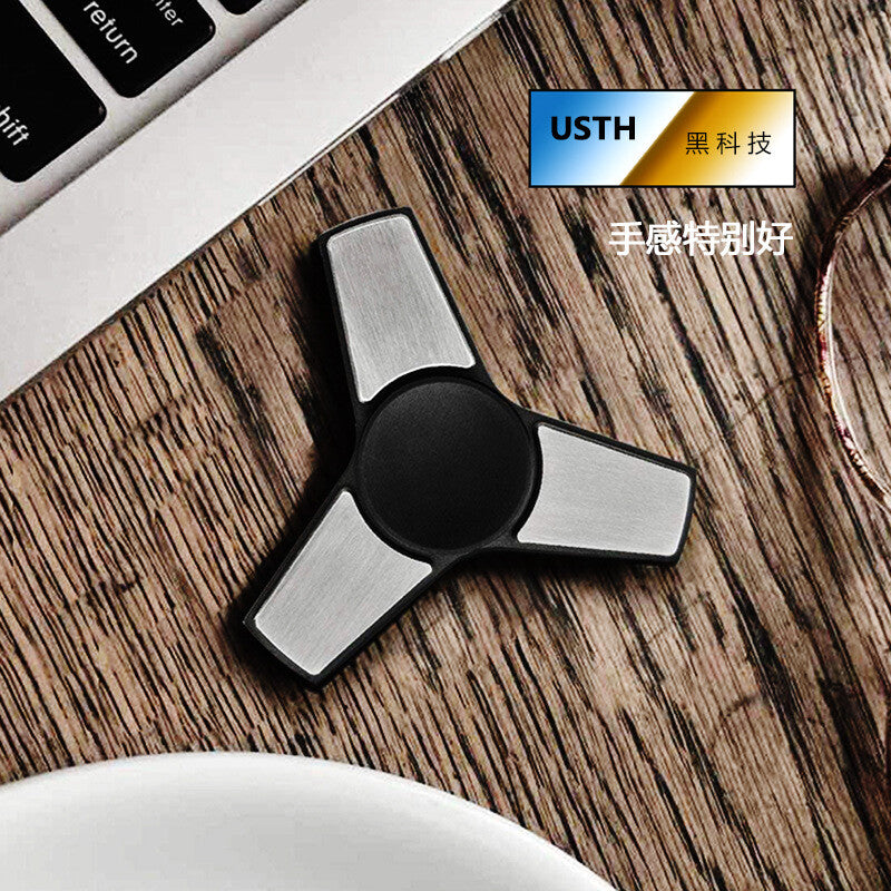 EDC Stainless steel Fidget Spinner Three leaf Hand Spinner Toy ADHD Finger Tools 07FC0E-D4 - KOEEK