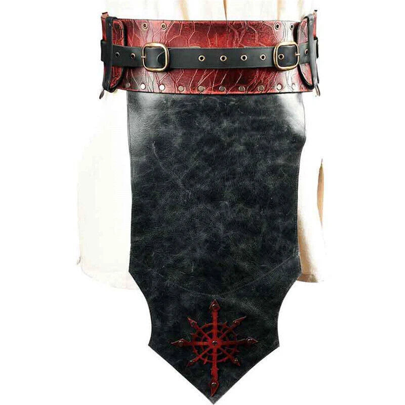 Medieval Renaissance WaistBand Wide PU Leather Belts Crotch Armor Girdle 07FC0E-D4 - KOEEK