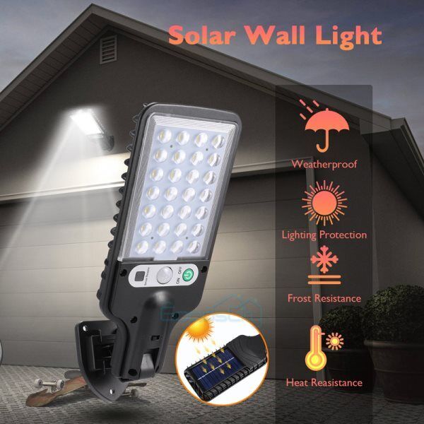 ny 1200000lm LED Solar Flood Light Security Bevægelsessensor Udendørs Yard Street Wall