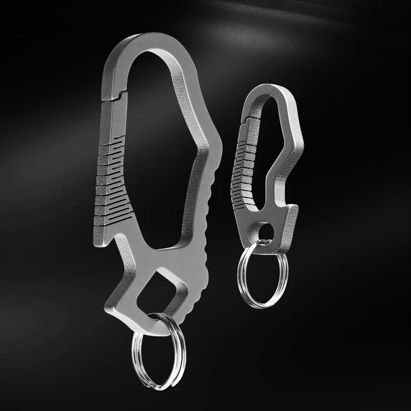 EDC Titanium CNC Belt Keychain Carabiner Strong Spring with Bottle Opener 07FC0E-D4 - KOEEK