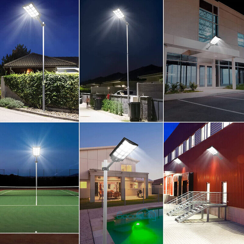 ny 10000000LM LED Solar Road Street Flood Light Utendørs Hage Hage Lampe Vanntett