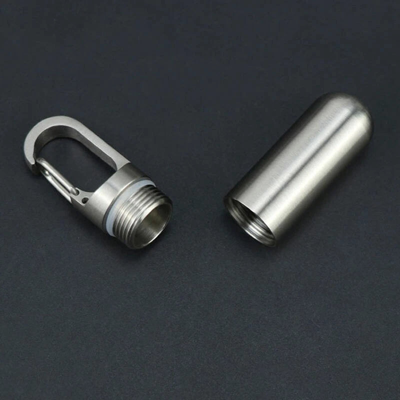 Outdoor Survival  Waterproof Pill Case Key Chain Capsule Seal Container Box 07FC0E-D4 - KOEEK