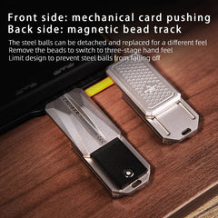 EDC Mechanical Card-pushing Magnetic Slider Stainless Steel Fidget Toys Gift 07FC0E-D4 - KOEEK