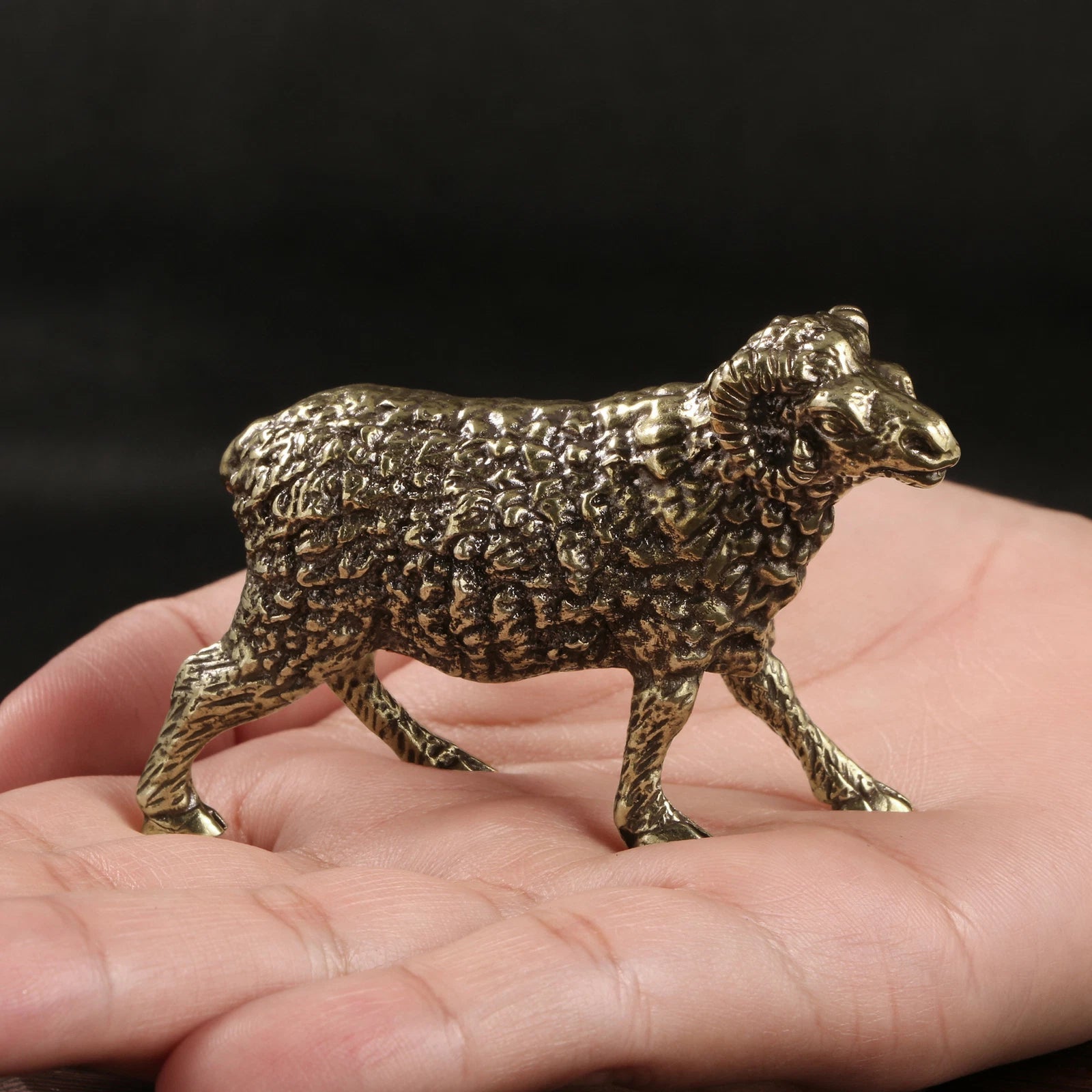 Solid Brass Sheep Figurine Small Statue Home Ornament Figurines Collectibles Toy 07FC0E-D4 - KOEEK