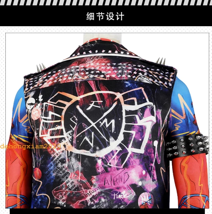 Spiderman Across The Spider-Verse Hobie Brown Cosplay Punk Costume Halloween Set 07FC0E-D4 - KOEEK