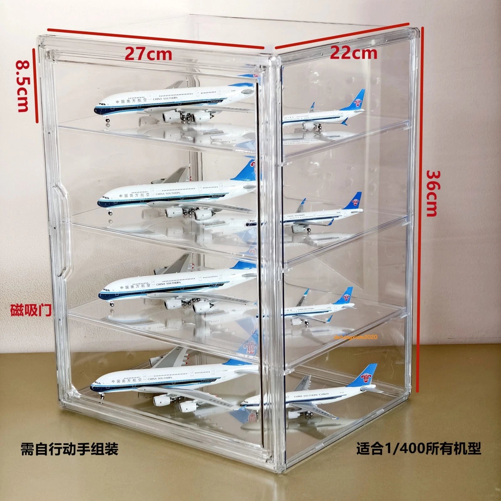 Acrylic Show Case Display Case Dustproof Large Capacity For 1/400 Airplane Model 07FC0E-D4 - KOEEK