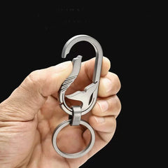 Titanium keychain Carabiner Car Waist Hanging Key Ring Backpack Buckle EDC Tool 07FC0E-D4 - KOEEK