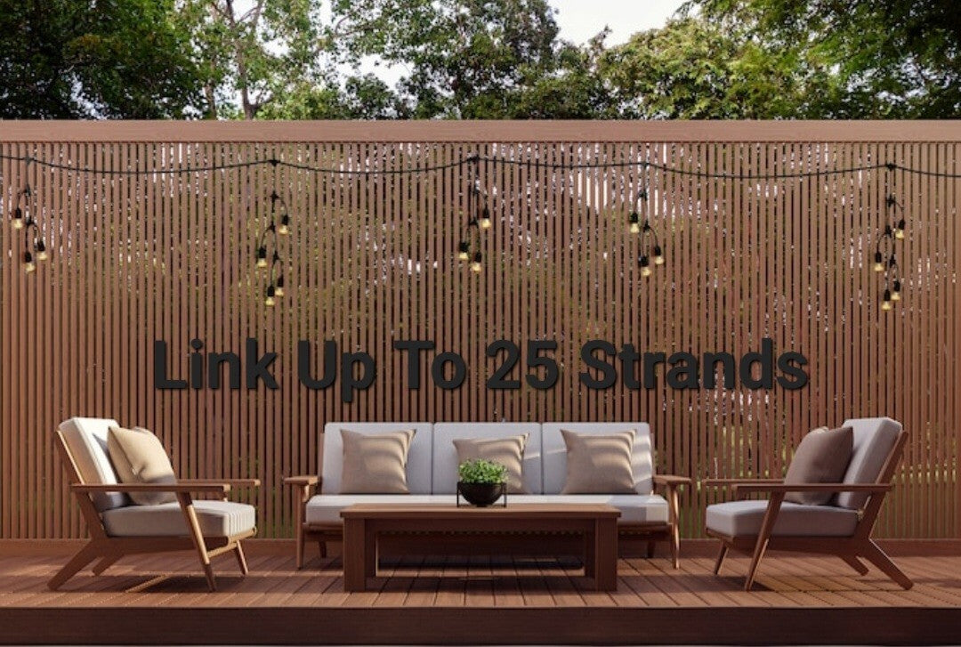 (2 Sets) 12ft LED FENCE STRING LIGHTS -Linkable-Outdoor- Heavy Duty -All Weather 07FC0E-D4 - KOEEK