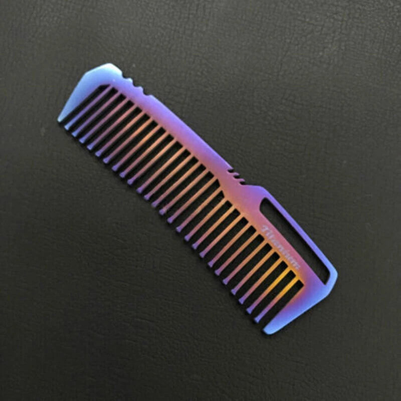 EDC TC4 Titanium Antistatic Comb Unique Fashion Pocket Comb Hair Beard Comb Gift 07FC0E-D4 - KOEEK