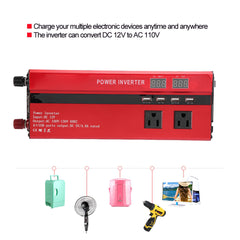 new (12V To 110V 5000W)24V To 110V Inverter Power Inverter AC Outlets And USB koeek - KOEEK