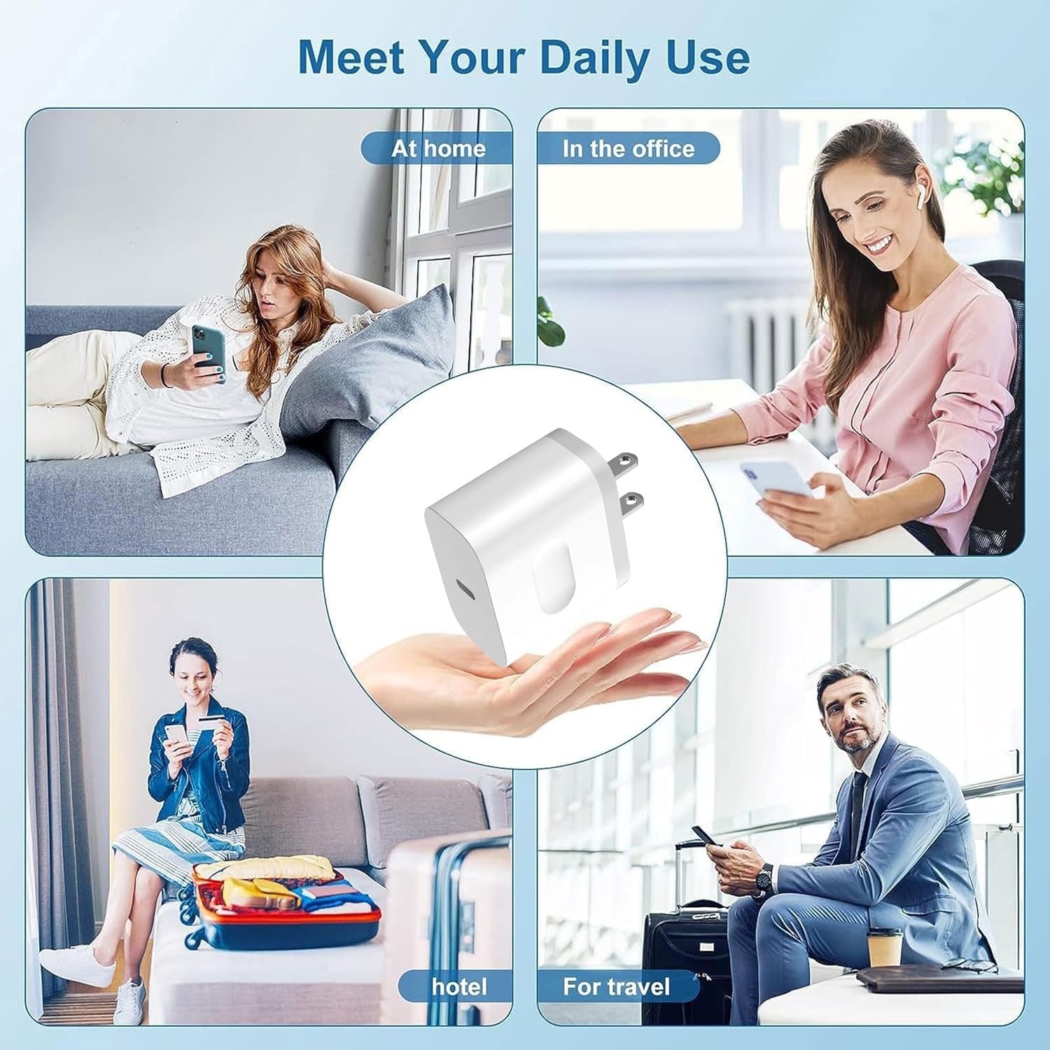 new 2-Pack, Type C Charger Fast Charging, 20W USB C Block with 4Ft USBC Cable,...