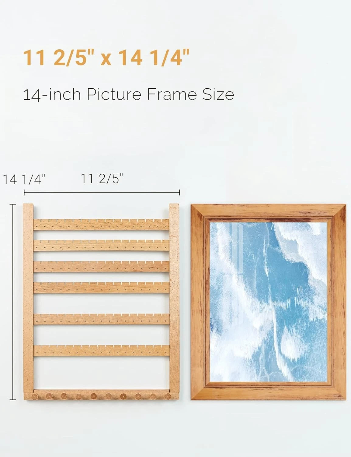 Zelkova Wood Earring Wall Rack Hanging Jewelry Storage Rack Assembled Earrings 07FC0E-D4 - KOEEK