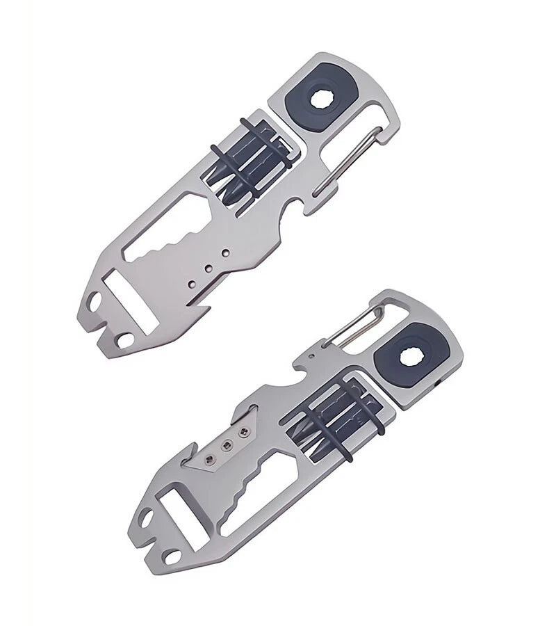 EDC Stainless Steel Key chain Pry Bar Crowbar Pocket Outdoor Multi CardTools 07FC0E-D4 - KOEEK