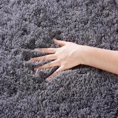 Area Rugs Living Room Grey Rugs for Bedroom 4x6 Carpet Fluffy Fuzzy Soft Shag 07FC0E-D4 - KOEEK