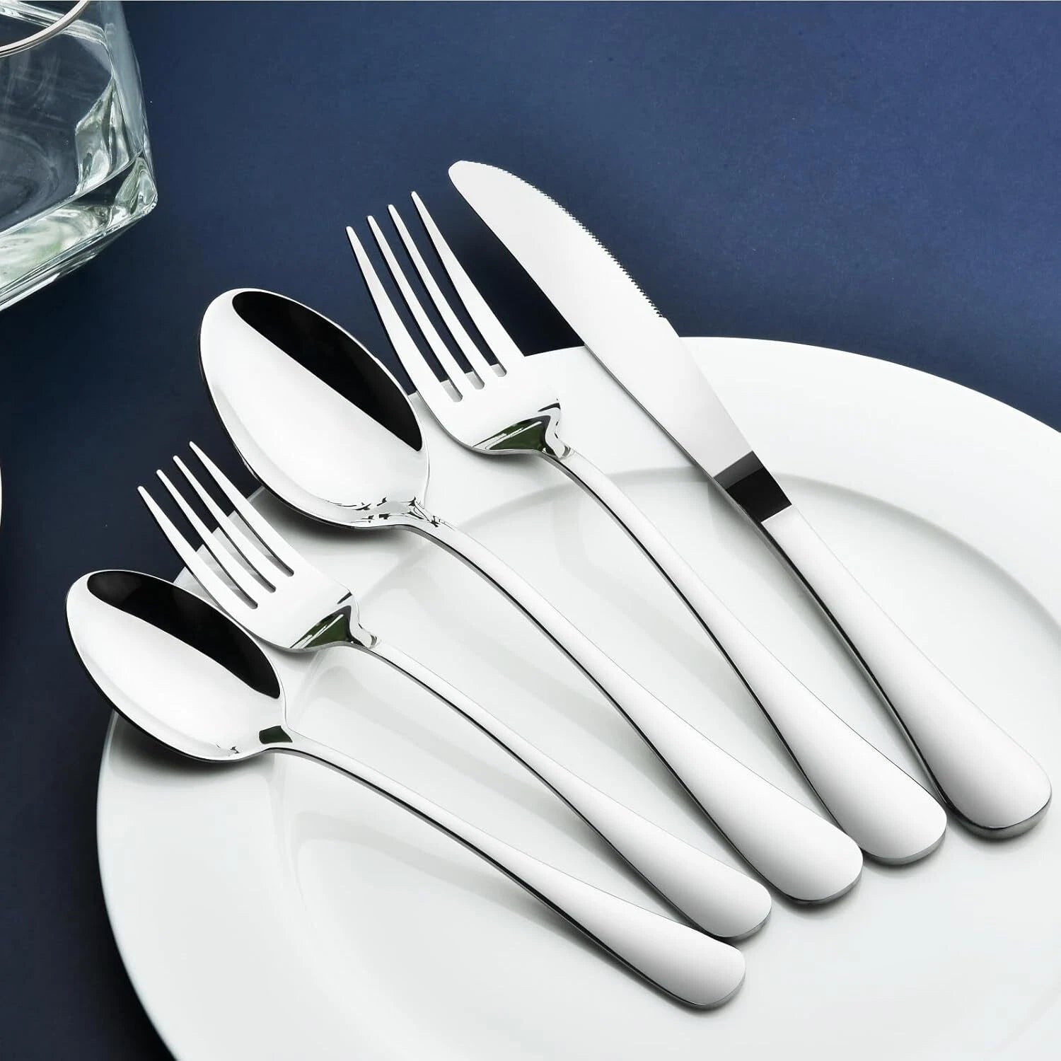 12-Person 60-Piece Silverware Set, Heavy Duty Stainless Steel Flatware. 07FC0E-D4 - KOEEK