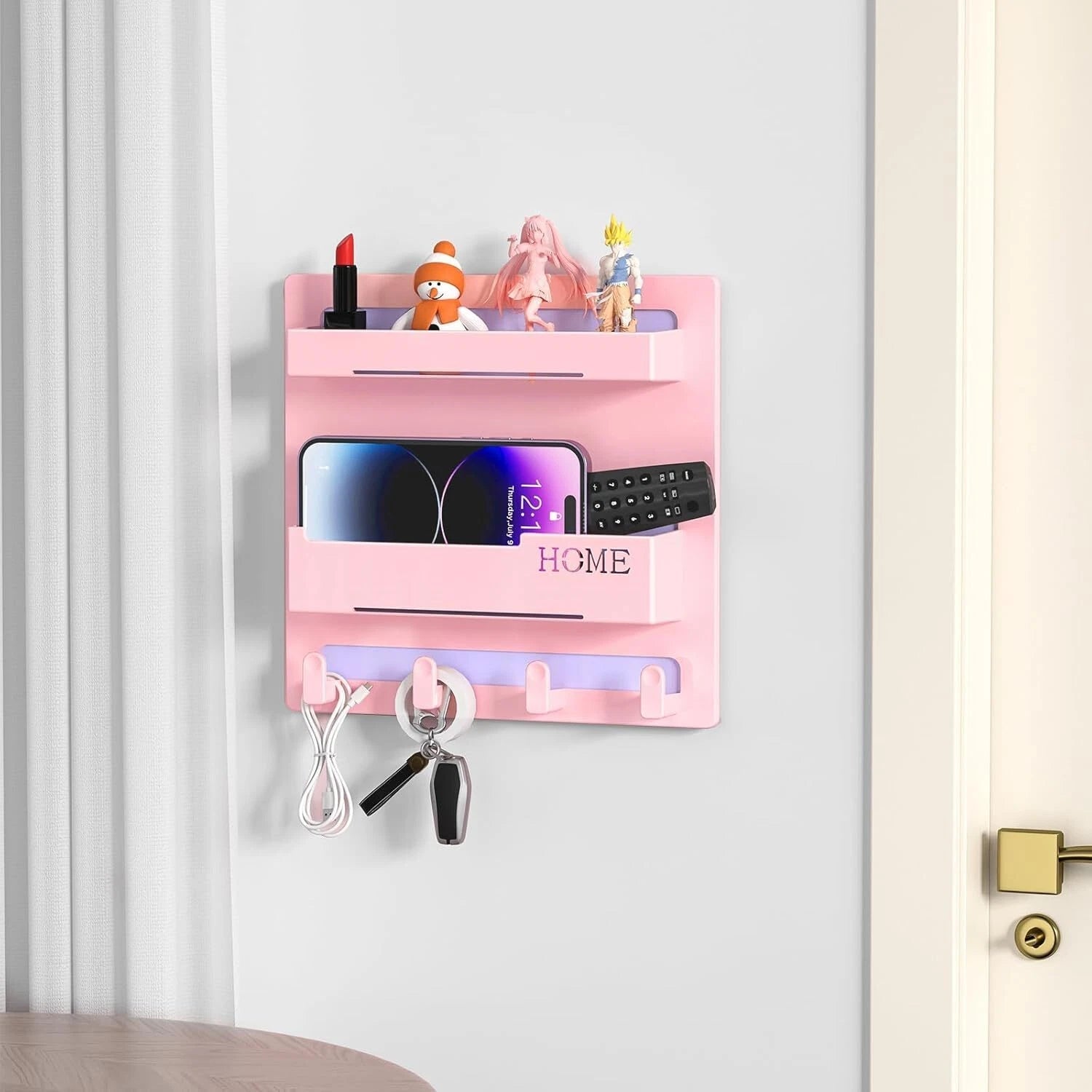 Floating Shelves for Bedside Shelf Accessories Organizer, Wall Mount Self Stick 07FC0E-D4 - KOEEK