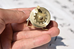 EDC Brass Pocket Tape Measure Mini Manual Reel Retro Flywheel Sewing Tool 07FC0E-D4 - KOEEK
