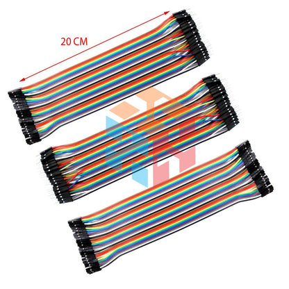 T1 3X 40pcs 20cm Male To Male Female Dupont Wire Jumper Cable